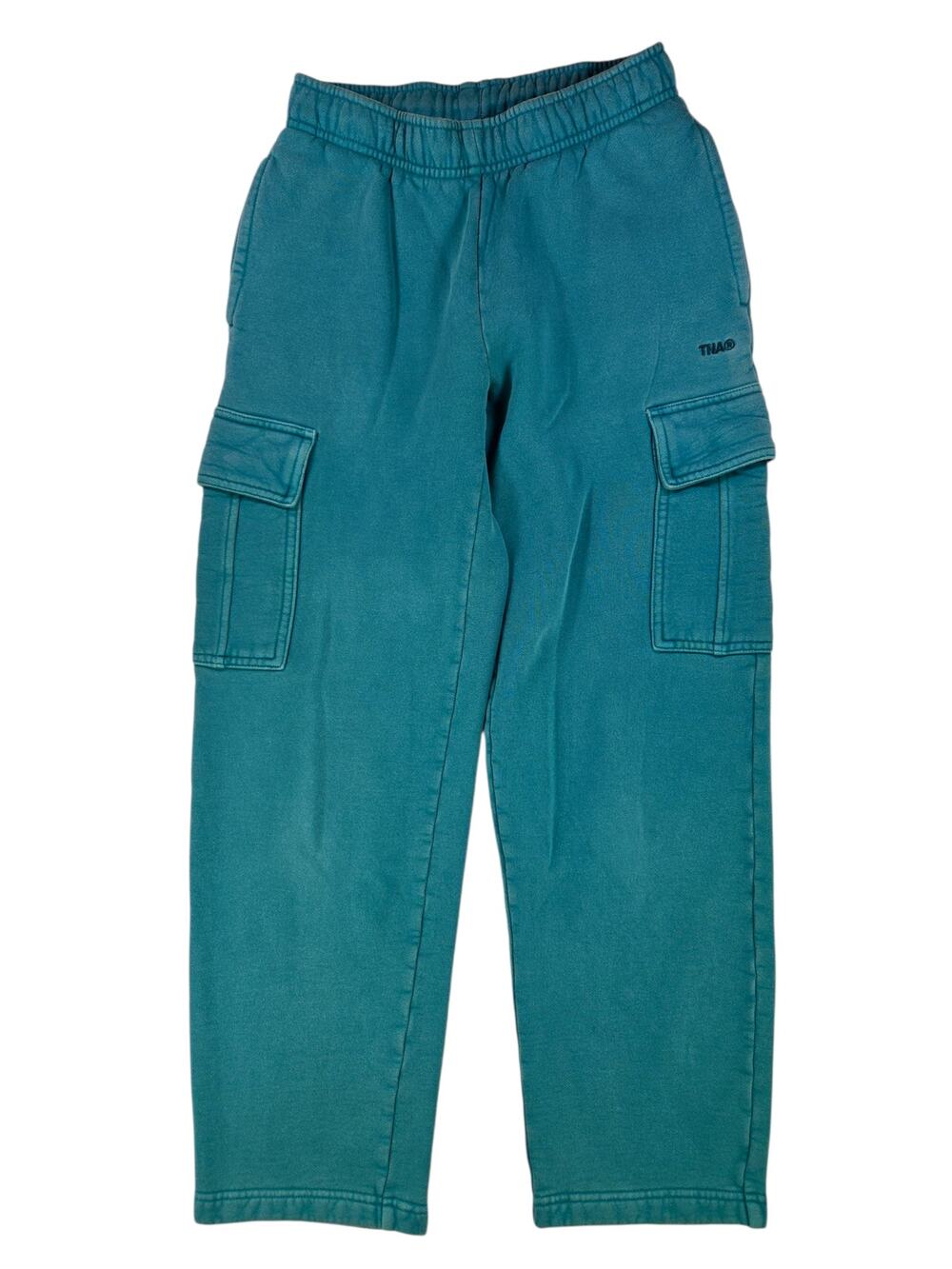Aritzia TNA | Aqua Blue Mega Fit Cargo Cozy Fleece Pants | Size XXS